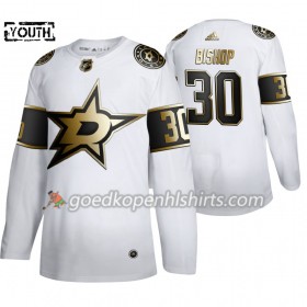 Dallas Stars Ben Bishop 30 Adidas 2019-2020 Golden Edition Wit Authentic Shirt - Kinderen